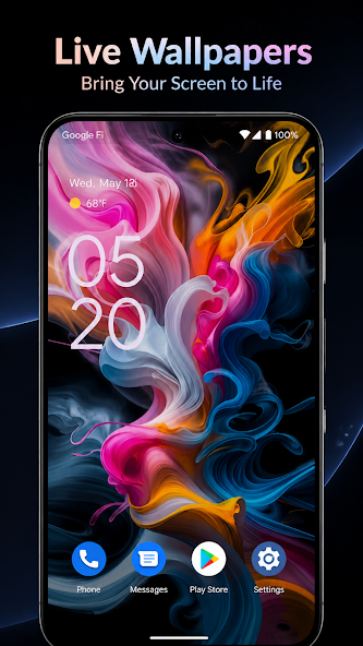 Wallix promotional image showing a colourful live wallpaper